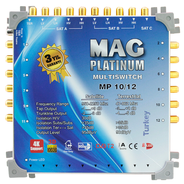 10*12 KASKATLI UYDU SANTRALİ MAG PLATINUM (4812)