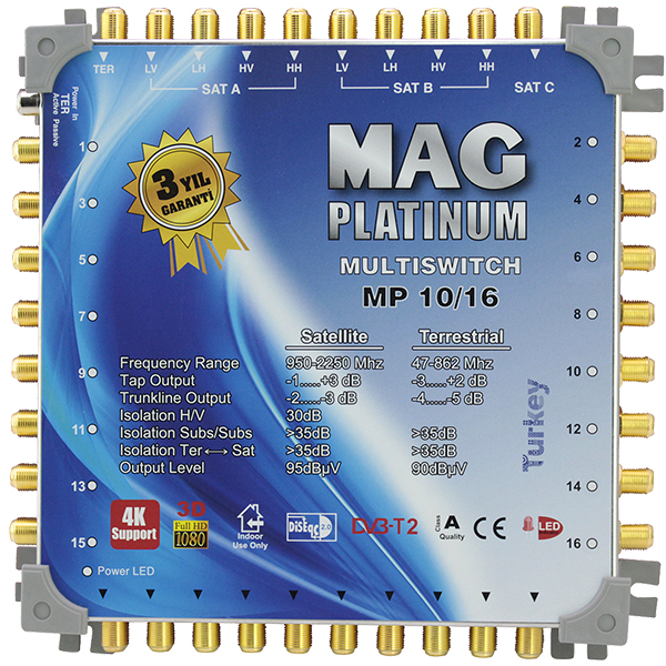 10*16 KASKATLI UYDU SANTRALİ MAG PLATINUM (4812)