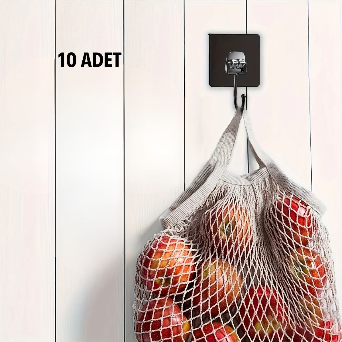 10 Adet Duvara, Dolapa Yapışan Güçlü Yapışkanlı Siyah Duvar Askısı (4812) 10 Adet Duvara, Dolapa Yapışan Güçlü Yapışkanlı Siyah Duvar Askısı (4812)