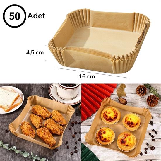 100 Adet Air Fryer Pişirme Kağıdı Tek Kullanımlık Gıda Yağlı Kağıdı Kare Tabak Model (4812) 100 Adet Air Fryer Pişirme Kağıdı Tek Kullanımlık Gıda Yağlı Kağıdı Kare Tabak Model (4812)