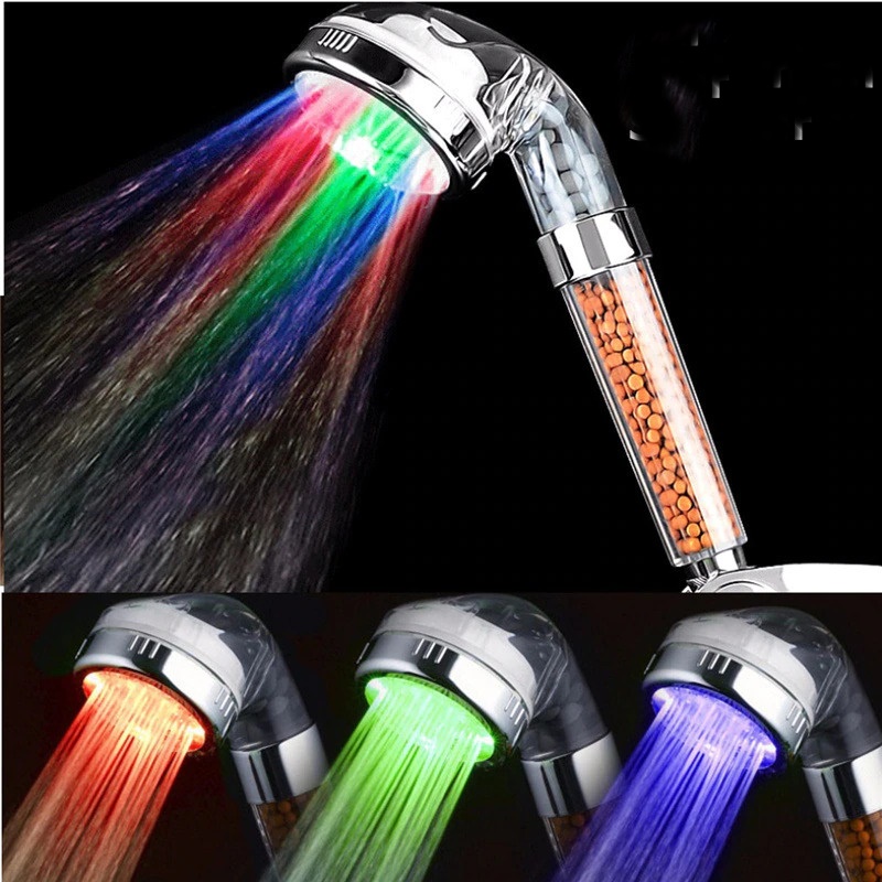 Renk Değiştiren Led Işıklı Duş Başlığı Seti- Hortum Askı Seti (Pilsiz- Elektriksiz) (4812) Renk Değiştiren Led Işıklı Duş Başlığı Seti- Hortum Askı Seti (Pilsiz- Elektriksiz) (4812)