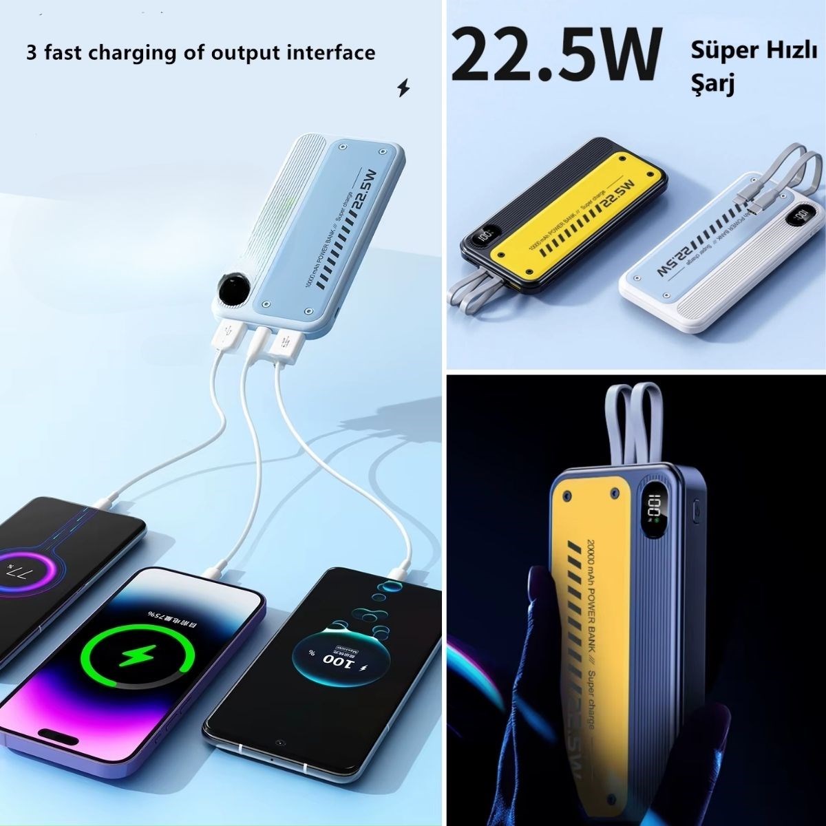 10000 mAh Hızlı Şarj Özellikli Aynı Anda 4 Cihazı Şarj Edebilen Powerbank (4812) 10000 mAh Hızlı Şarj Özellikli Aynı Anda 4 Cihazı Şarj Edebilen Powerbank (4812)