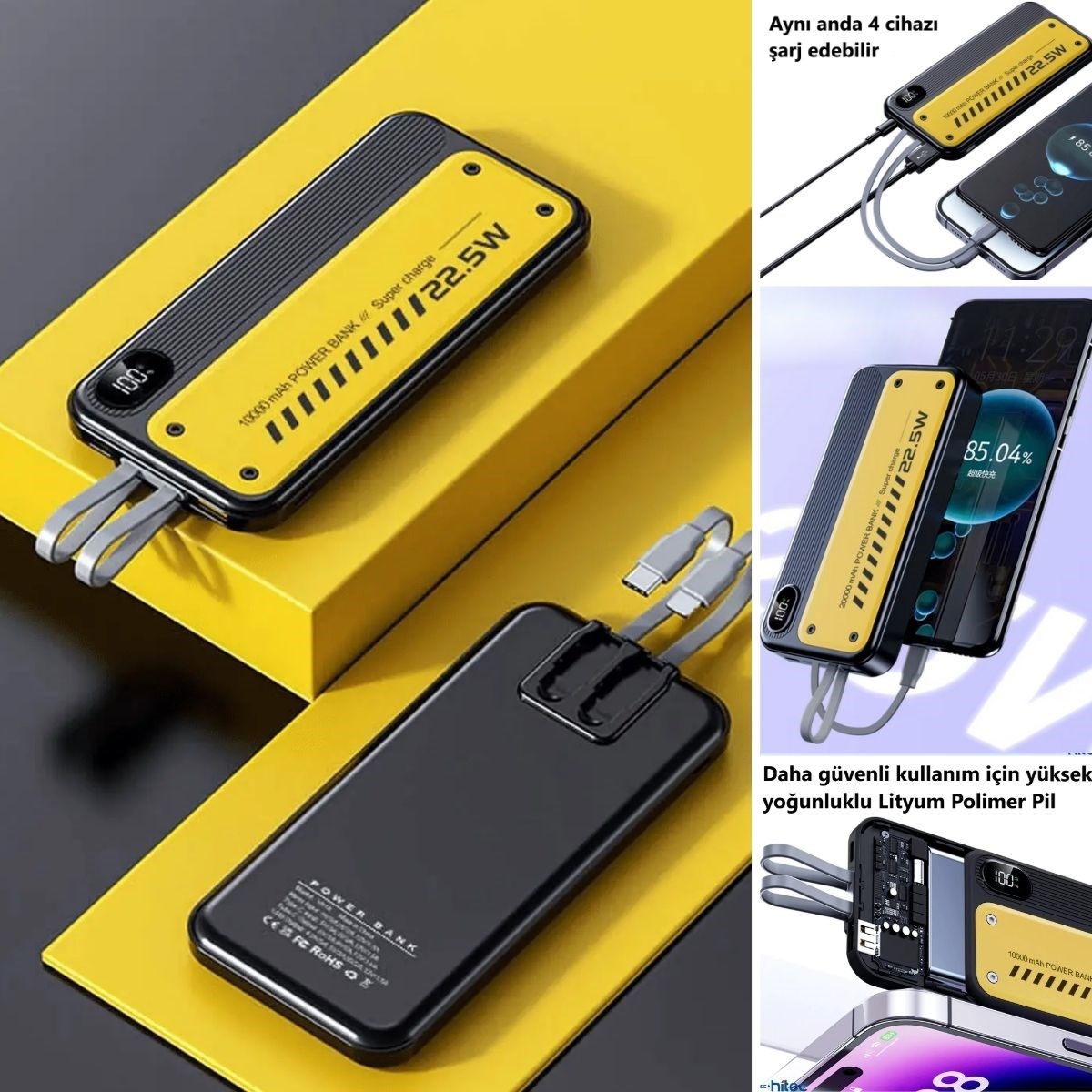 10000 mAh Hızlı Şarj Özellikli Aynı Anda 4 Cihazı Şarj Edebilen Powerbank (4812) 10000 mAh Hızlı Şarj Özellikli Aynı Anda 4 Cihazı Şarj Edebilen Powerbank (4812)