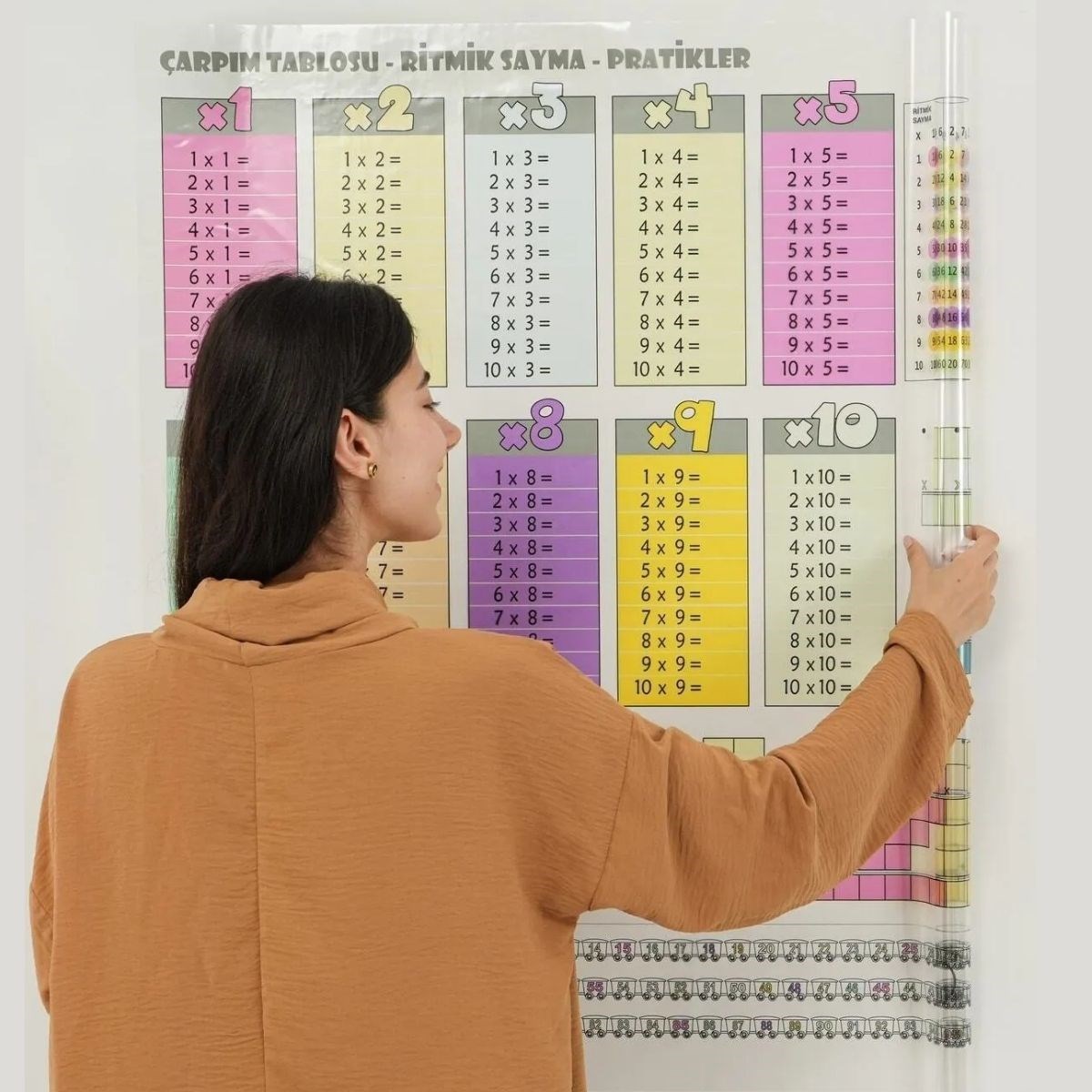 100x100cm Statik Kağıt Renkli Çarpım Tablosu (4812) 100x100cm Statik Kağıt Renkli Çarpım Tablosu (4812)