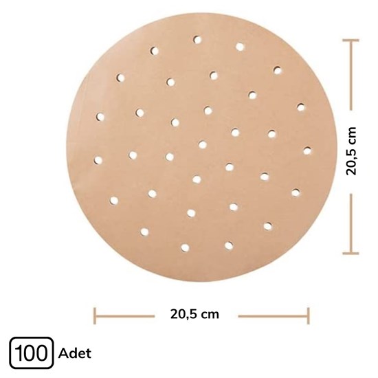 100 Adet Airfryer Pişirme Kağıdı Tek Kullanımlık Hava Fritözü Yuvarlak Delikli Model (4812) 100 Adet Airfryer Pişirme Kağıdı Tek Kullanımlık Hava Fritözü Yuvarlak Delikli Model (4812)