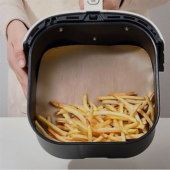 100 Adet Air Fryer Pişirme Kağıdı Tek Kullanımlık Yağ Su Geçirmez Yapışmaz Deliksiz Düz Kare Model (4812) 100 Adet Air Fryer Pişirme Kağıdı Tek Kullanımlık Yağ Su Geçirmez Yapışmaz Deliksiz Düz Kare Model (4812)