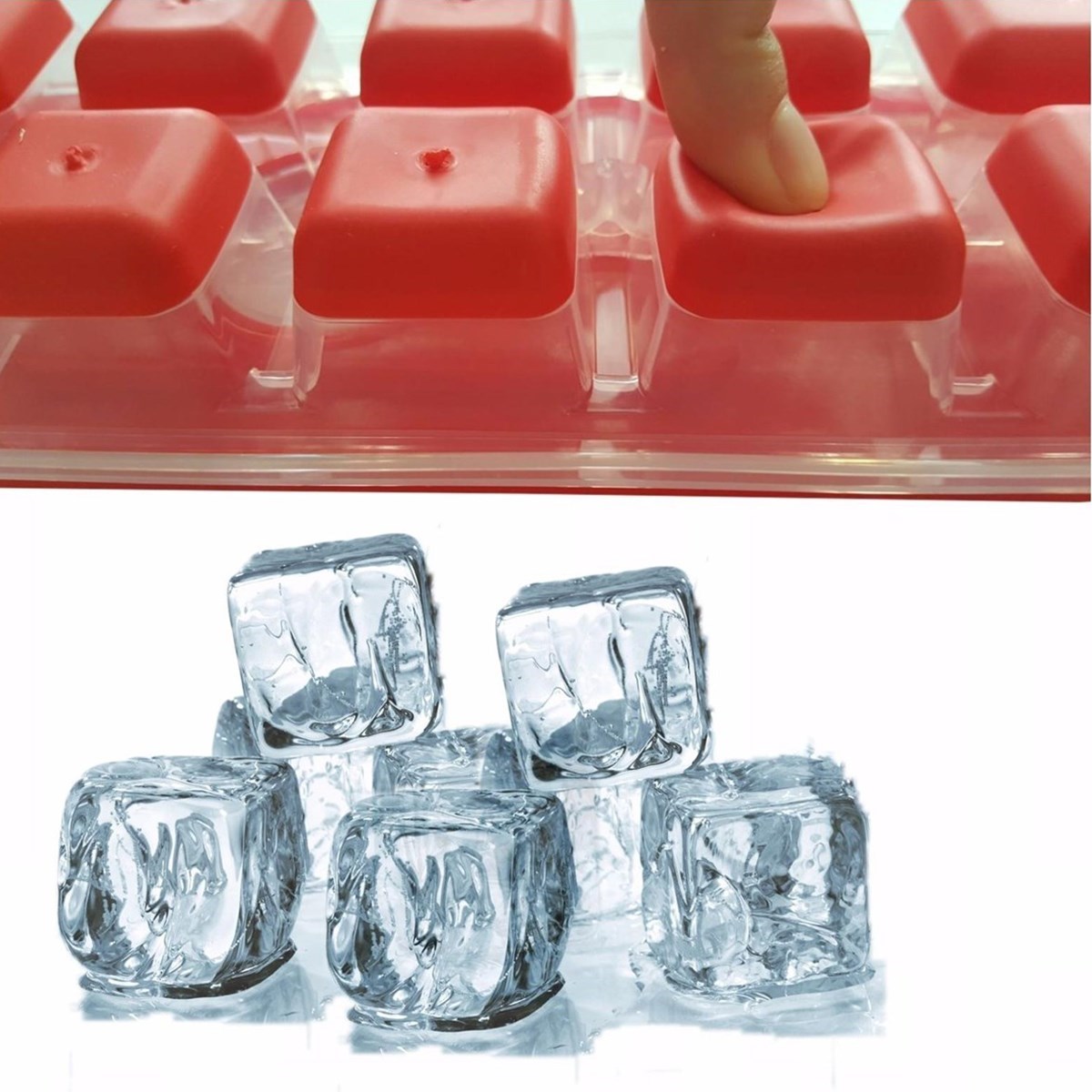 12li Kapaklı Yapışmaz Silikon Tabanlı Plastik Küp Buz Kalıbı (4812) 12li Kapaklı Yapışmaz Silikon Tabanlı Plastik Küp Buz Kalıbı (4812)