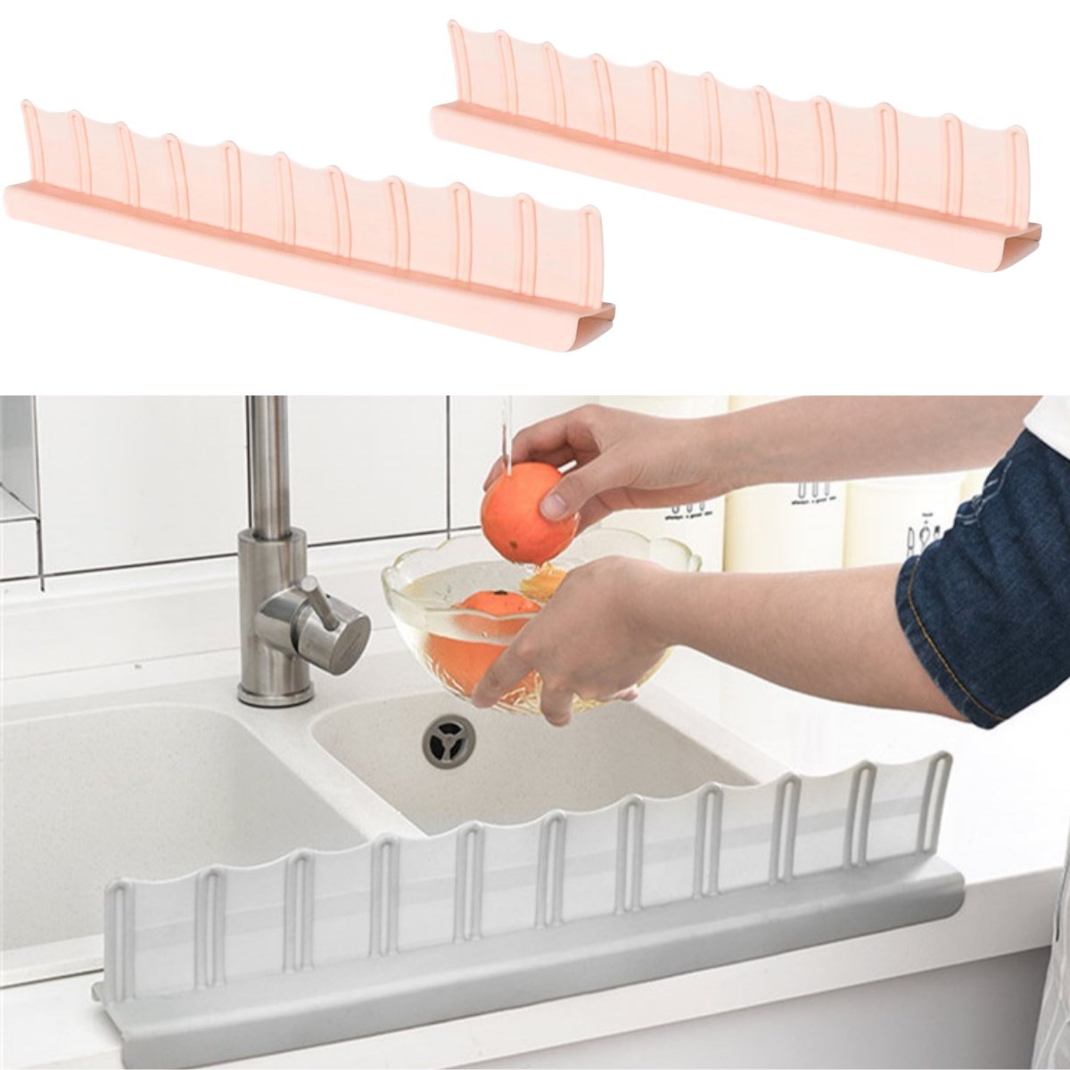 Vantuzlu Kauçuk Sıvı Su Sızdırmaz İzalasyon Mutfak Banyo Duş Bariyeri Lavabo Kenar Tutucu Set (4812)