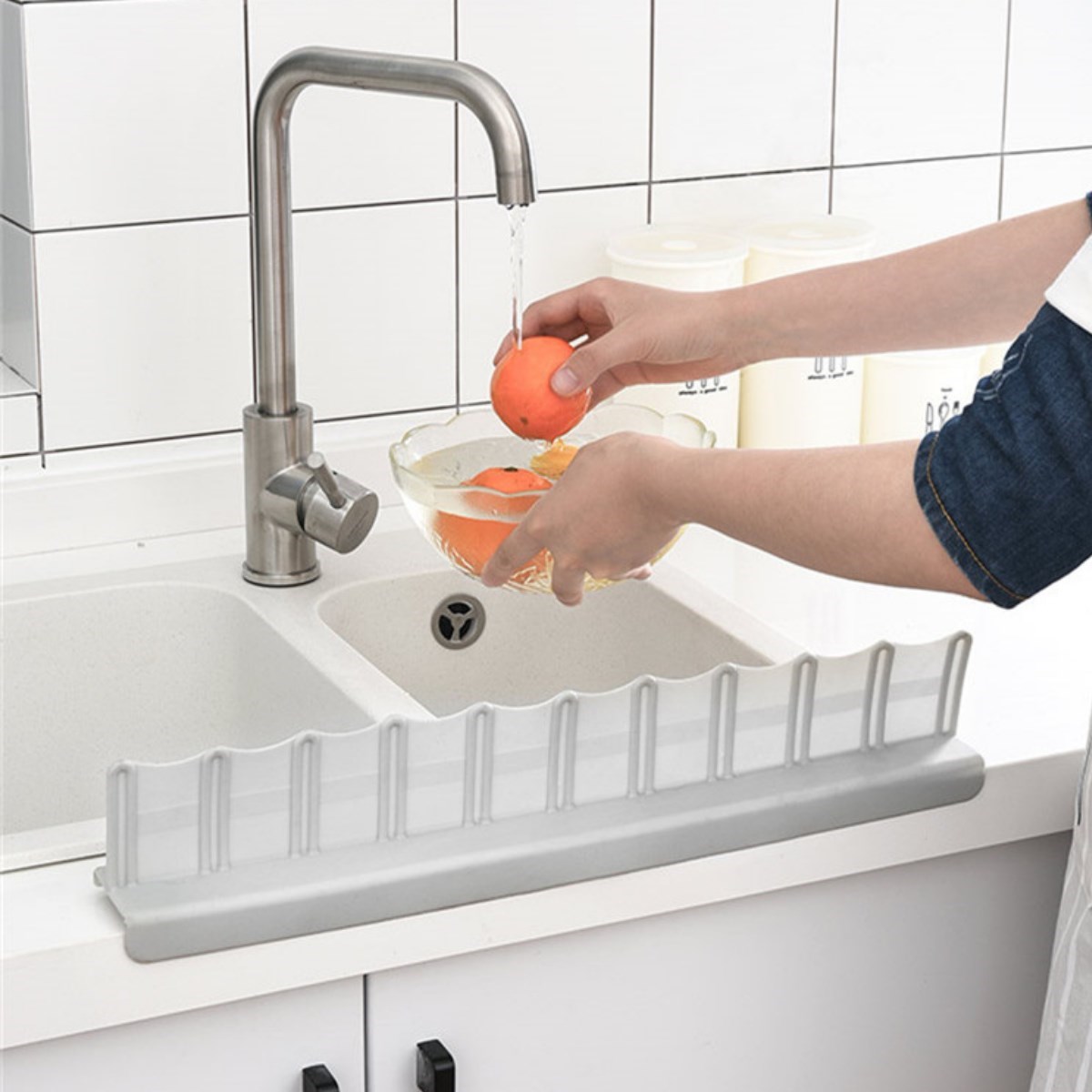 Vantuzlu Kauçuk Sıvı Su Sızdırmaz İzalasyon Mutfak Banyo Duş Bariyeri Lavabo Kenar Tutucu Set (4812)