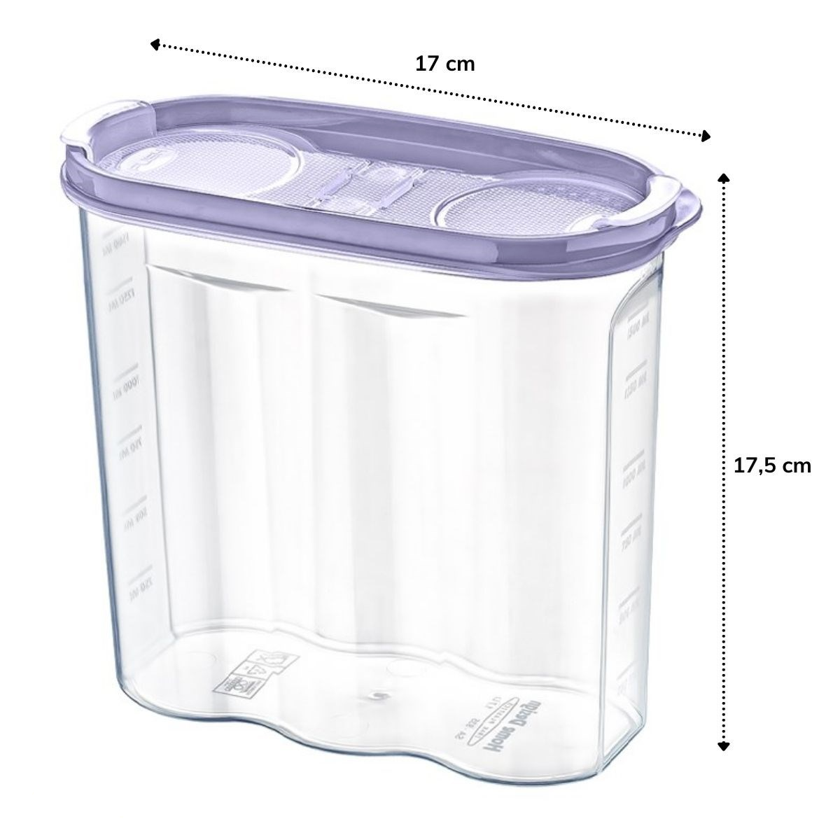 2 Kapaklı Ölçekli Erzak Kuru Gıda Saklama Kutusu Kabı - 1,7 Litre - SA935 (4812) 2 Kapaklı Ölçekli Erzak Kuru Gıda Saklama Kutusu Kabı - 1,7 Litre - SA935 (4812)