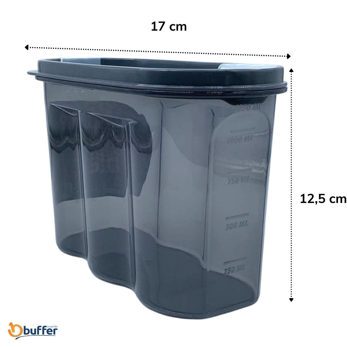 2 Kapaklı Ölçekli Erzak Saklama Kabı - 1,2 Litre - SA930 (4812)