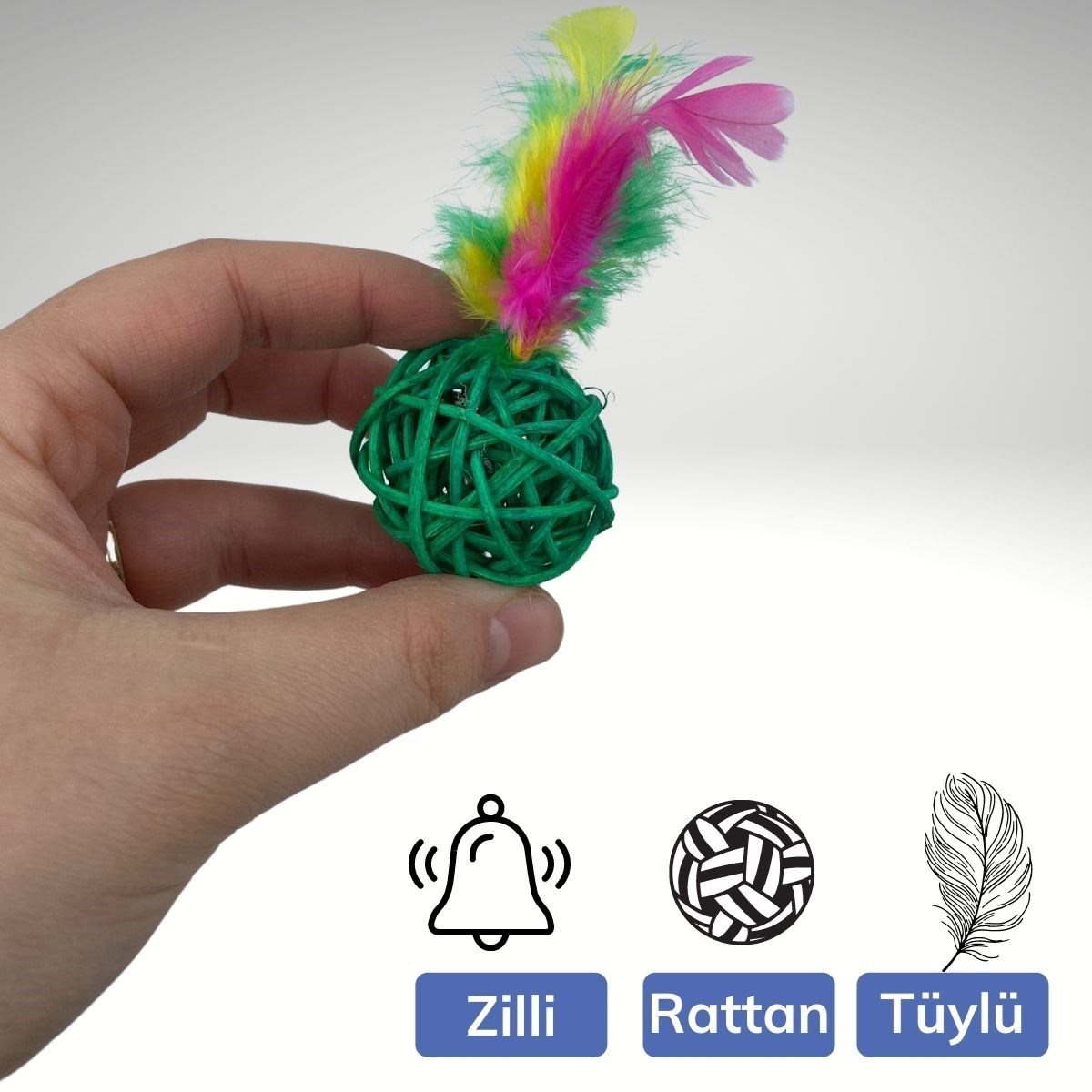 2li Rattan Renkli Peluş Tüy Kedi Köpek Oyuncak Yakalama Çiğneme Çıngıraklı Top Oyuncağı (4812) 2li Rattan Renkli Peluş Tüy Kedi Köpek Oyuncak Yakalama Çiğneme Çıngıraklı Top Oyuncağı (4812)