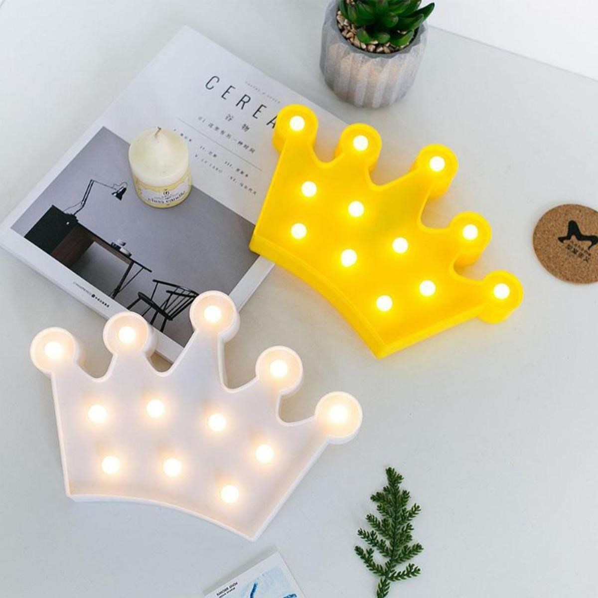 3D Dekoratif Pilli Kraliçe Tacı Model Led Masa ve Gece Lambası (4812)