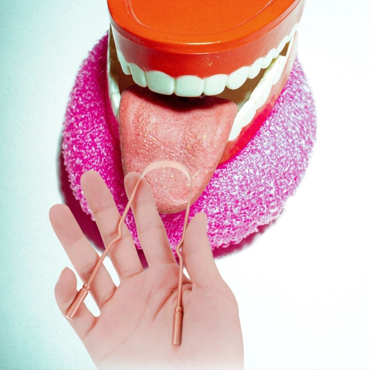 Bakır Oil Pulling Yağ Çekme Dil Plak Temizleme Aleti Dil Fırçası Sıyırıcı Dil Kaşığı (4812)