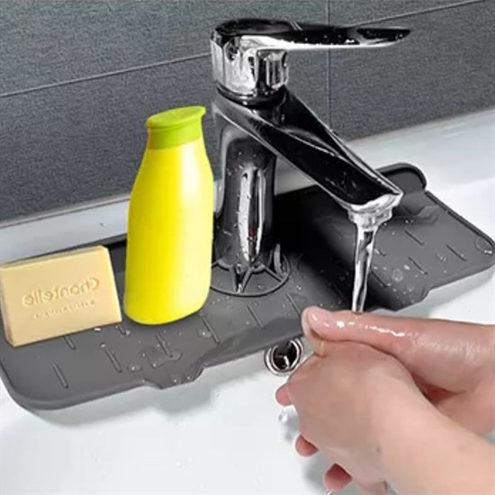 Lavabo İçin Silikon Esnek Mat Musluk Sapı Damlama Tutucu Raf Mutfak Tezgahı Sıçrama Koruma (4812) Lavabo İçin Silikon Esnek Mat Musluk Sapı Damlama Tutucu Raf Mutfak Tezgahı Sıçrama Koruma (4812)