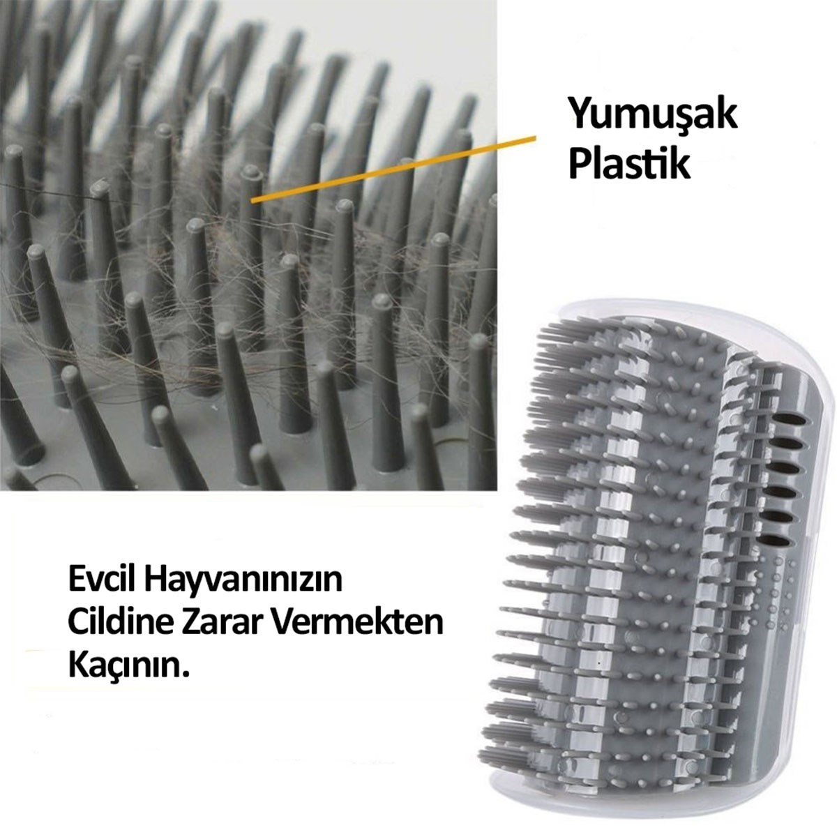 Pratik Kedi Tüyü Kaşıma Ve Tarama Aparatı Duvara Monte Kaşıma Aleti (4812)