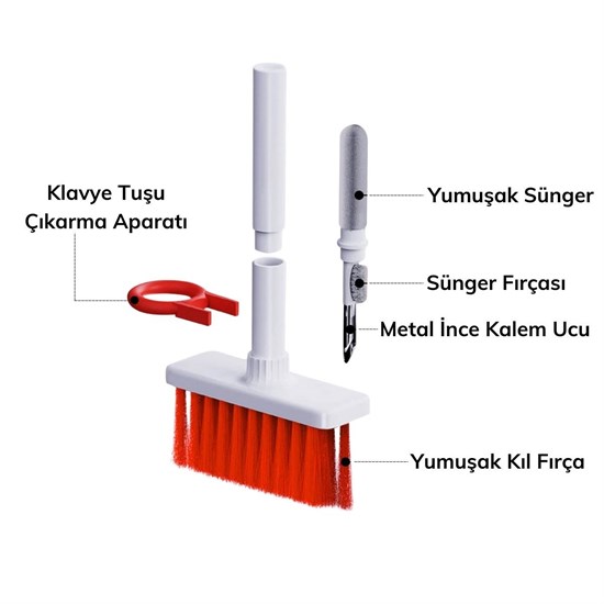 Çok Amaçlı Kırmızı Hassas Fırça Başlıklı Bilgisayar Laptop Temizleme Fırçası (4812) Çok Amaçlı Kırmızı Hassas Fırça Başlıklı Bilgisayar Laptop Temizleme Fırçası (4812)