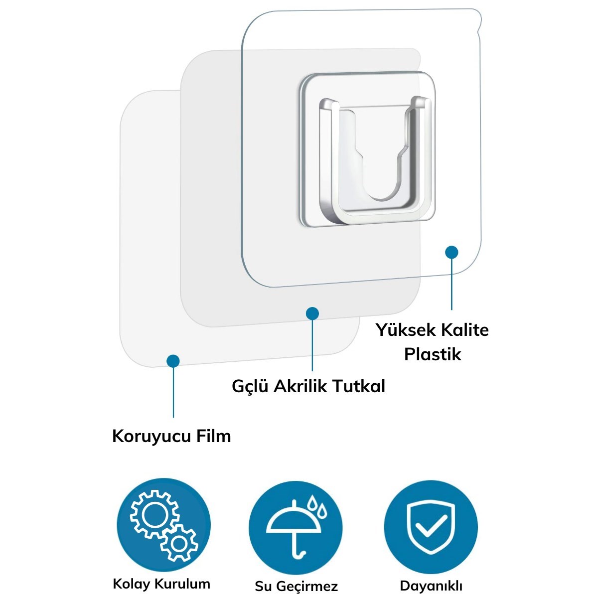 Eşya Sabitleme Askısı 10 Çift Şeffaf Çift Taraflı Yapışkanlı Geçmeli Klips (4812) Eşya Sabitleme Askısı 10 Çift Şeffaf Çift Taraflı Yapışkanlı Geçmeli Klips (4812)