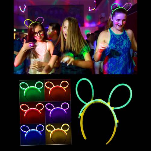 Glow Taç Fosforlu Taç Karışık Renk 12 Adet (4812)