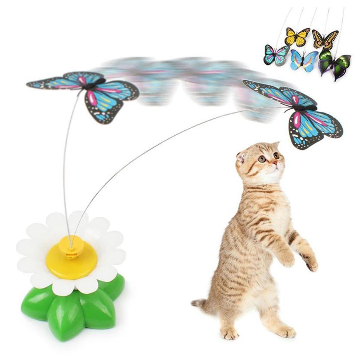 Hareketli Dönen Kelebek - Kedi Oyuncağı ( Pille Çalışır) (4812)