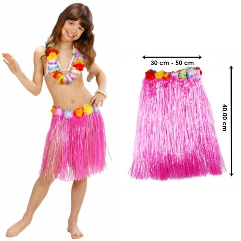 Hawaii Hula Eteği Pembe Renk 40 cm (4812)
