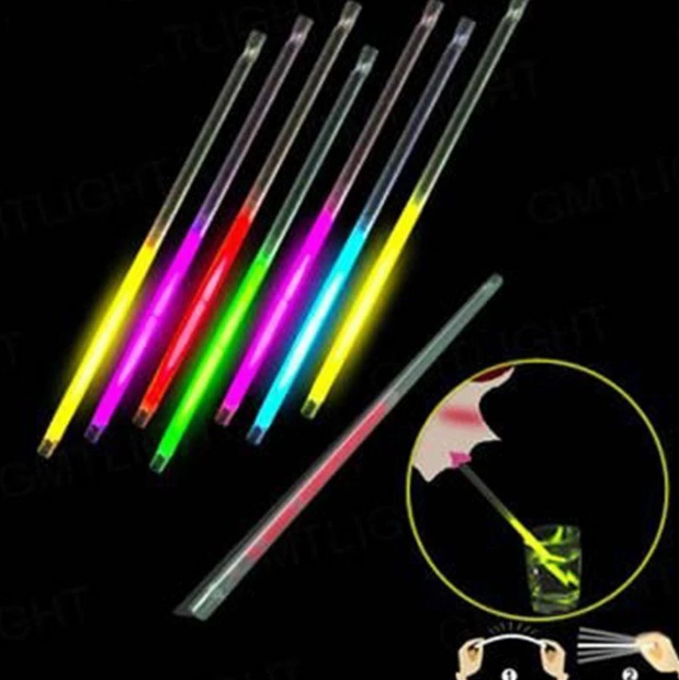 Karanlıkta Parlayan Glow Fosforlu Pipet 3 Renk 3 Adet (4812)
