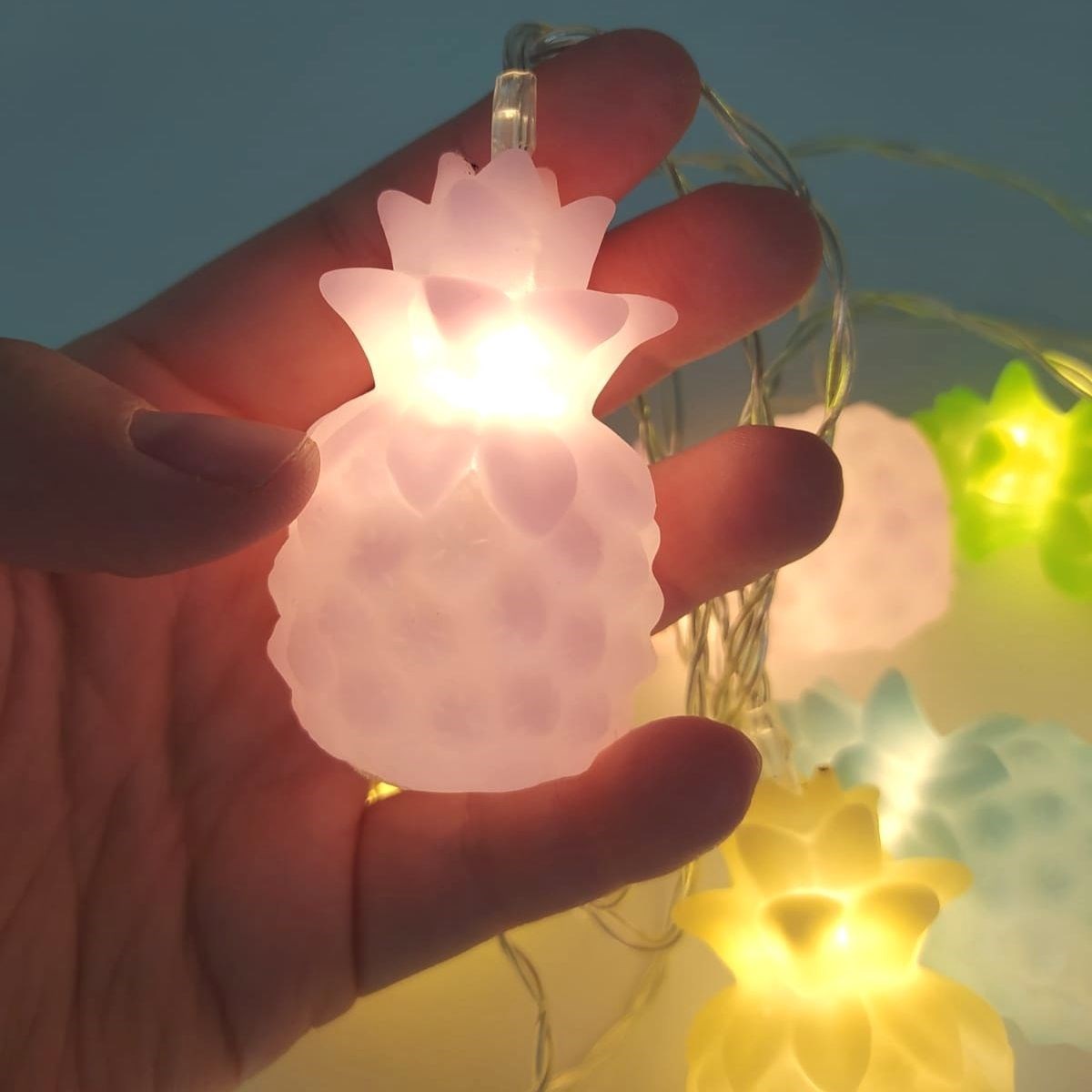 Karışık Renk Dekoratif Ananas Dolama 10’lu Şerit Led Işık Zinciri (4812)