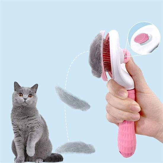 Kedi Köpek Tüy Toplayıcı Kendini Temizleyebilen Ergonomik Saplı Evcil Hayvan Tarağı Pembe (4812) Kedi Köpek Tüy Toplayıcı Kendini Temizleyebilen Ergonomik Saplı Evcil Hayvan Tarağı Pembe (4812)
