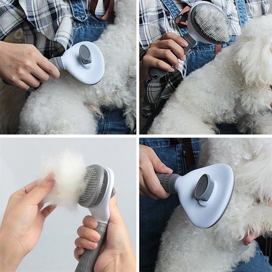Kedi Köpek Tüy Toplayıcı Kendini Temizleyebilen Ergonomik Rahat Evcil Hayvan Tarağı Gri (4812) Kedi Köpek Tüy Toplayıcı Kendini Temizleyebilen Ergonomik Rahat Evcil Hayvan Tarağı Gri (4812)