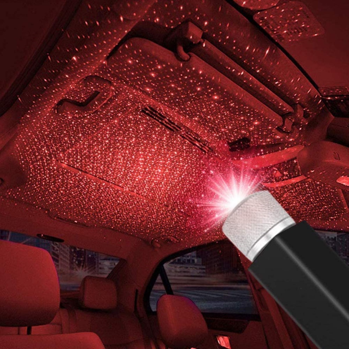 Kırmızı Ayak Altı Tavan Led Araç içi Aydınlatma Oto Araba İç Disko Ayarlanır USB Lamba Işık (4812)