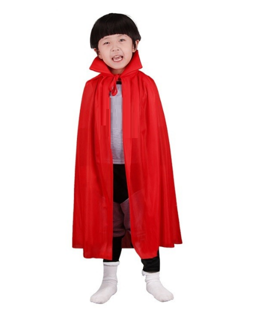 Kırmızı Renk Yakalı Pelerin Çocuk Boy 90 cm (4812)
