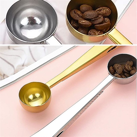 Mandallı Kahve Ölçü Kaşığı Silver Çok Fonksiyonlu Paslanmaz Çelik Kaşık (4812) Mandallı Kahve Ölçü Kaşığı Silver Çok Fonksiyonlu Paslanmaz Çelik Kaşık (4812)
