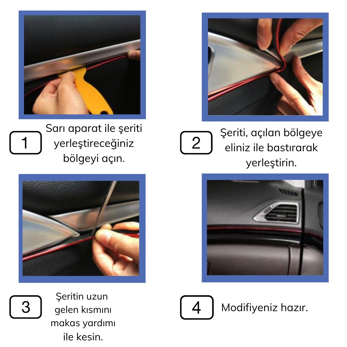 Mavi Araba Oto Trim Dekorasyon Şeridi Kauçuk Elastik Kolay Kurulum 5 metre Şerit Bant (4812) Mavi Araba Oto Trim Dekorasyon Şeridi Kauçuk Elastik Kolay Kurulum 5 metre Şerit Bant (4812)