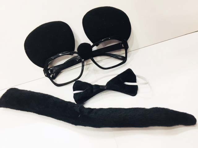 Mickey Mouse Gözlüğü Papyonu Kuyruğu Seti (4812)
