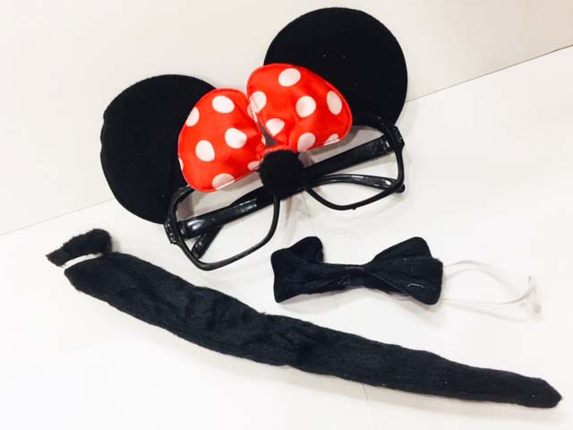 Minnie Mouse Gözlüğü Papyonu Kuyruğu Seti (4812)