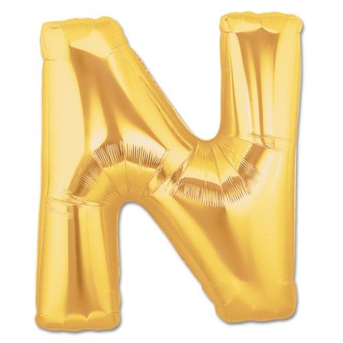 N Harf Folyo Balon Altın Renk  40 inç (4812)