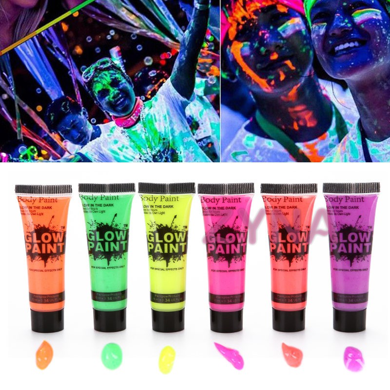 Neonlu Glow Parti Yüz Boyası 6 Renk 6 Adet (4812)