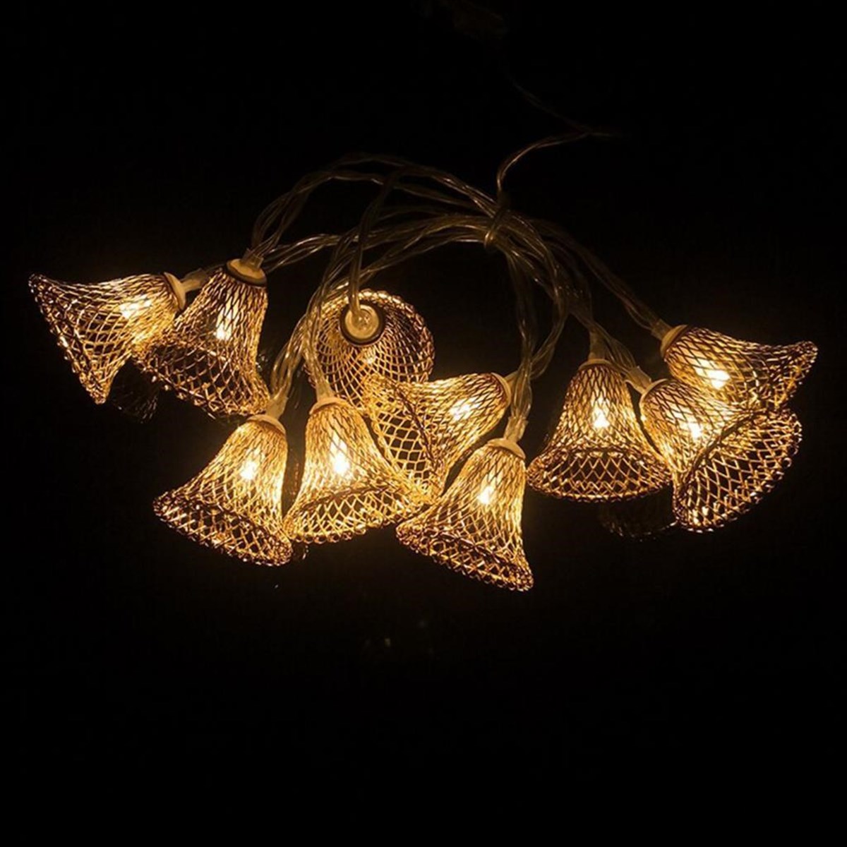 Parti ve Özel Gün Dekorasyonu Çan Şeklinde Metal Şerit Led Işık (4812)