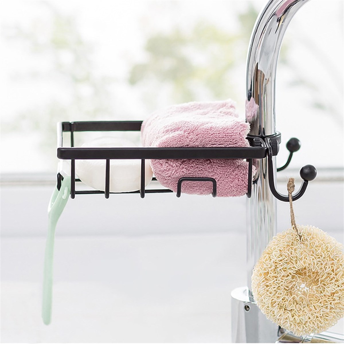 Paslanmaz Çelik Mutfak Banyo Musluğuna Sabitlenebilir Sabunluk (4812) Paslanmaz Çelik Mutfak Banyo Musluğuna Sabitlenebilir Sabunluk (4812)