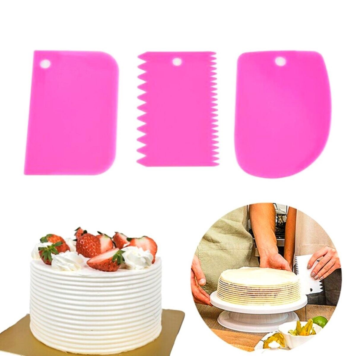 Pasta Hamur Şekillendirici Spatula Kesici Kazıyıcı Dekoratör Set (4812)