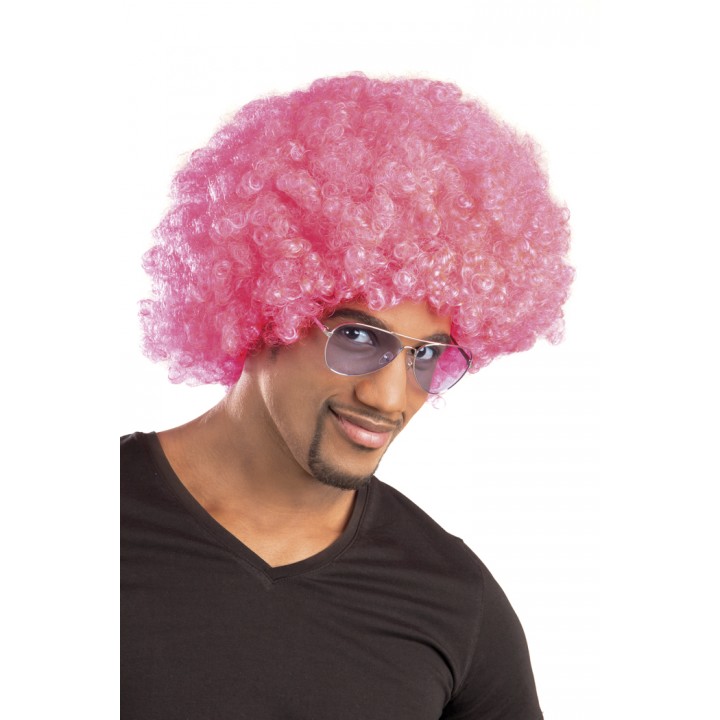 Pembe Renk Kıvırcık Afro Bonus Peruk (4812)