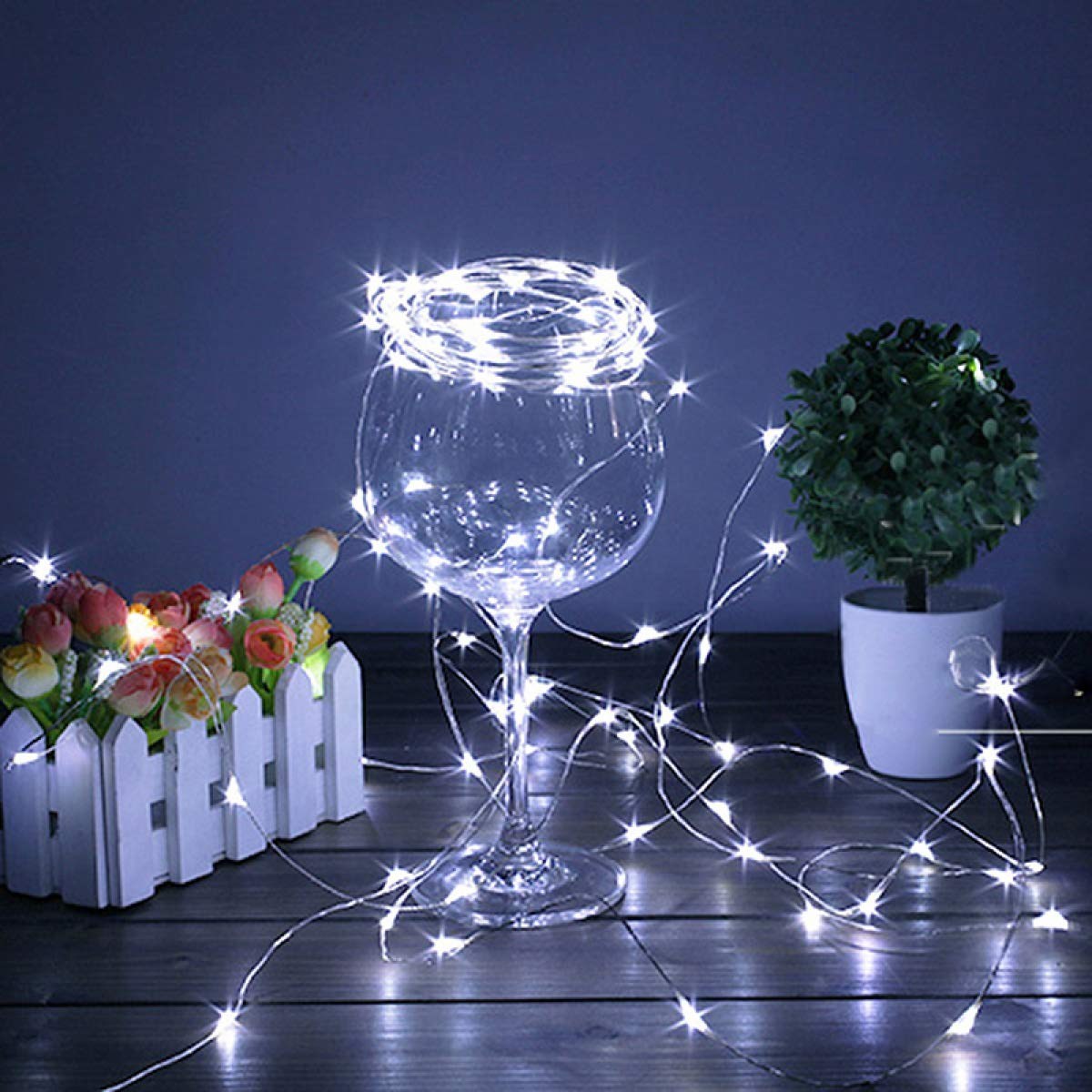 Pilli 5 metre Dekoratif Peri Led Beyaz Aydınlatma Süsleme Lambası (4812)