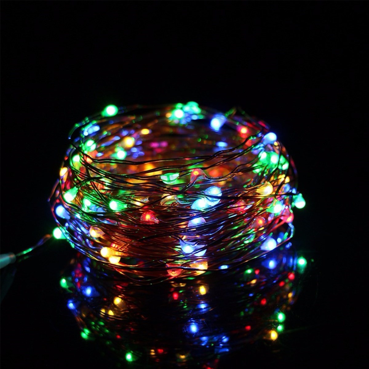Pilli Renkli Peri Led Işık Dekoratif Aydınlatma 5 Metre RGB Led (4812)