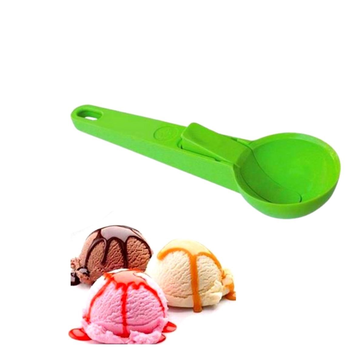 Pratik Mandallı Plastik Dondurma Servis Sunum Kepçesi Kaşığı (4812)