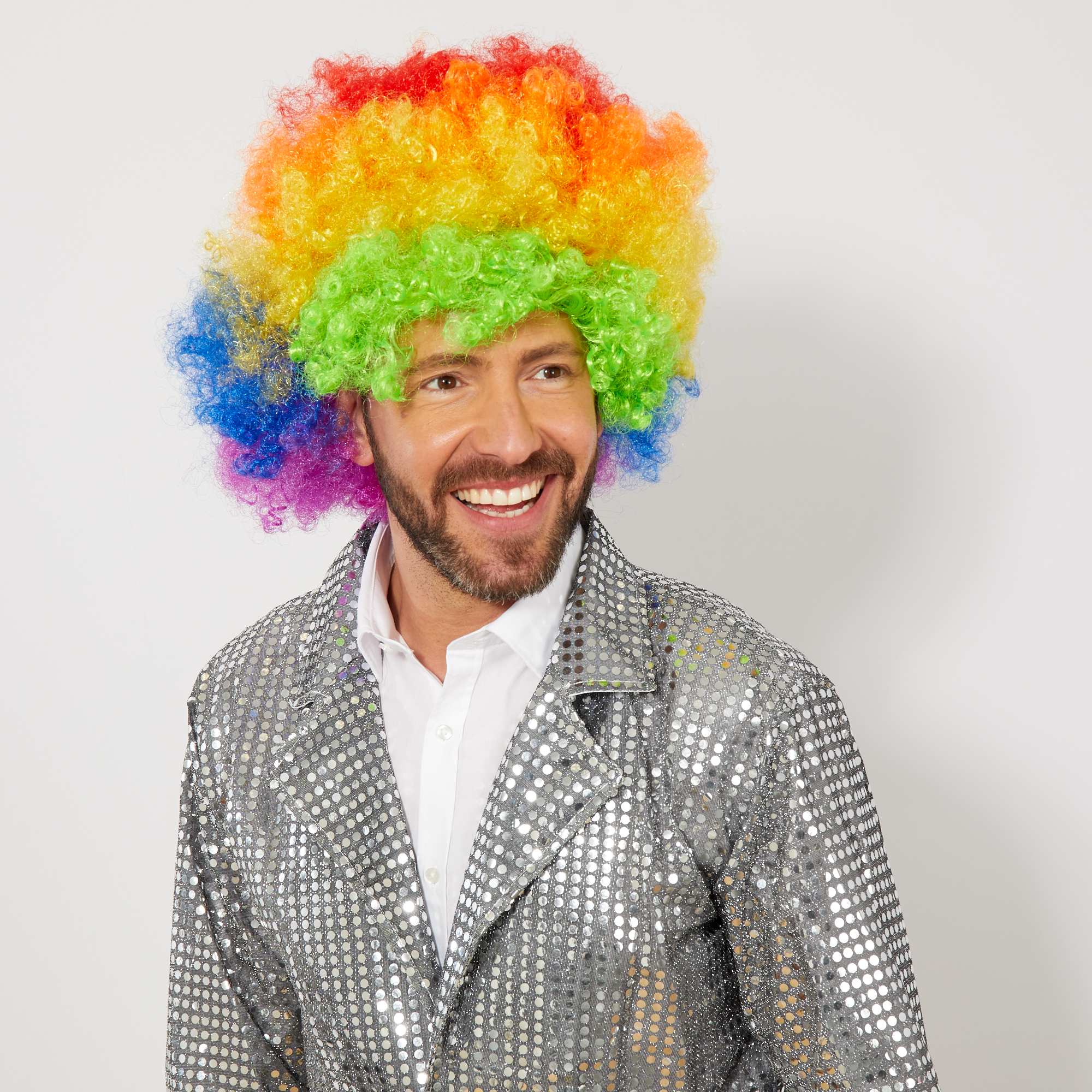 Rengarenk Kıvırcık Afro Bonus Peruk (4812)
