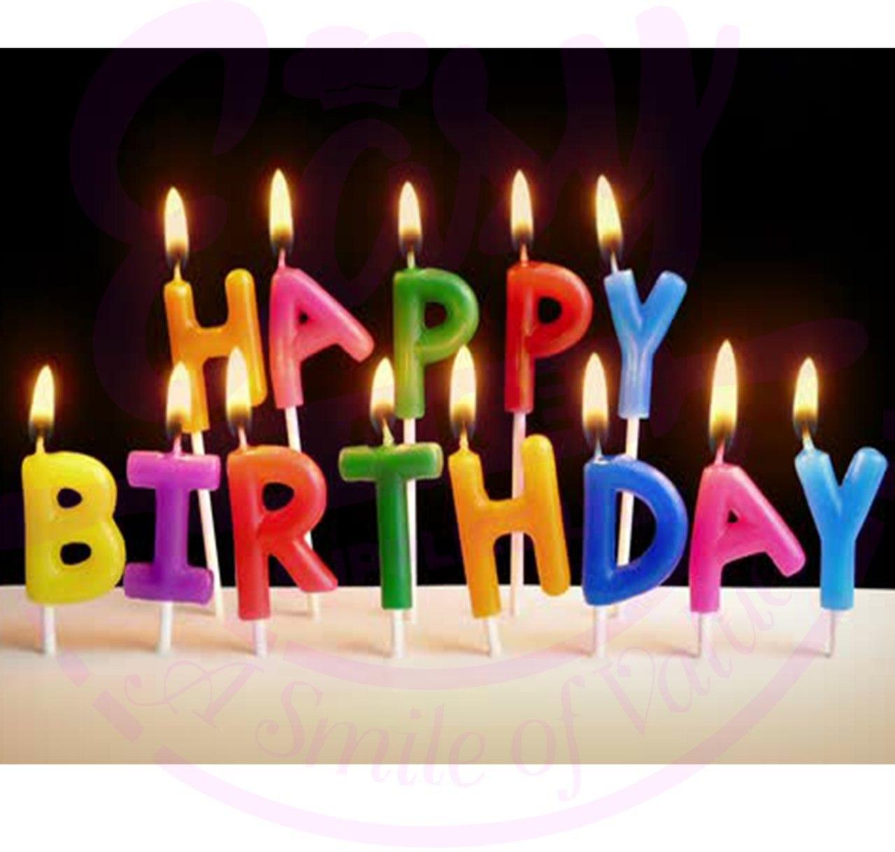 Rengarenk Happy Birthday Yazılabilen Doğum Günü Mumu (4812)