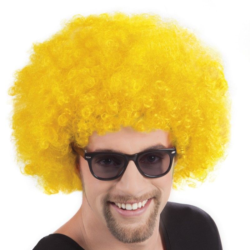 Sarı Renk Kıvırcık Afro Bonus Peruk (4812)