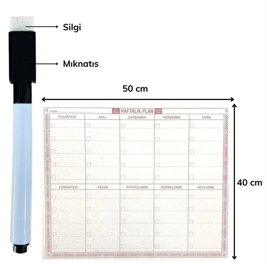 Şeffaf Kendiliğinden Yapışkanlı Kalemli Haftalık Planlayıcı 40cm-50cm (4812) Şeffaf Kendiliğinden Yapışkanlı Kalemli Haftalık Planlayıcı 40cm-50cm (4812)