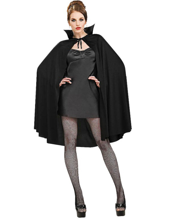 Siyah Renk Yakalı Halloween Pelerini 90 cm (4812)