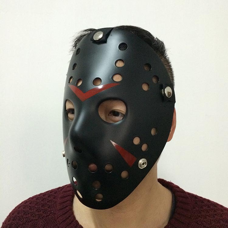 Siyah Renk Kırmızı Çizgili Tam Yüz Hokey Jason Maskesi Hannibal Maskesi (4812) Siyah Renk Kırmızı Çizgili Tam Yüz Hokey Jason Maskesi Hannibal Maskesi (4812)